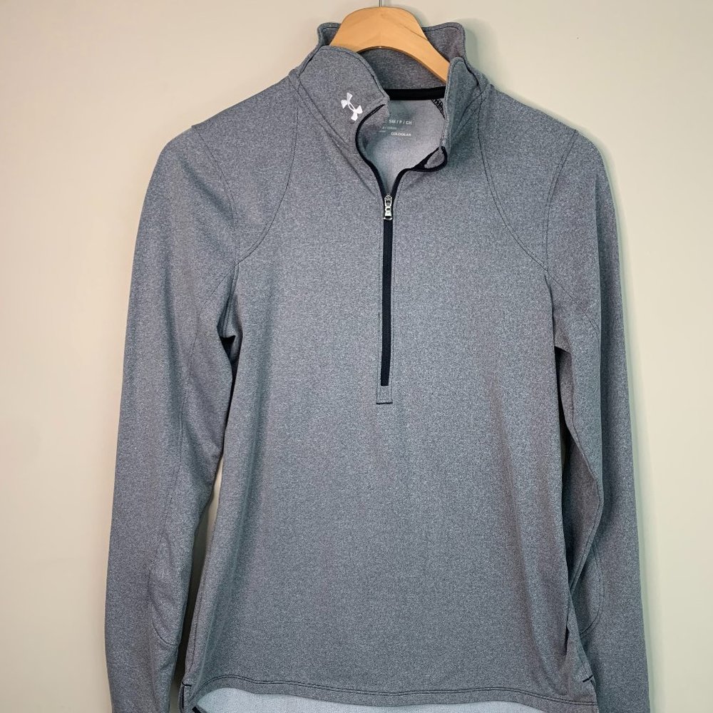 Under Armour ColdGear 1/2‎ Zip Jacket Gray Women’s Size Small Warm Fall Winter